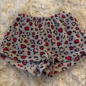 Fuzzy pyjama shorts